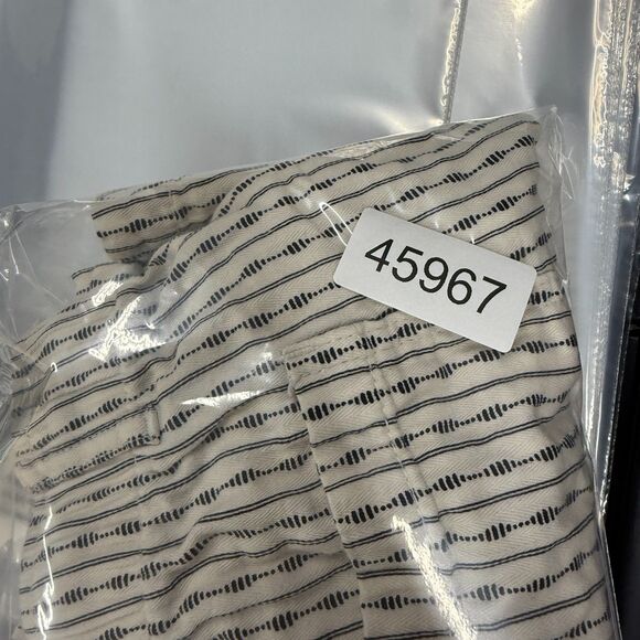 Old Navy Shorts Women S Small Beige Striped Mid Rise Drawstring Chino Cotton - Picture 6 of 6